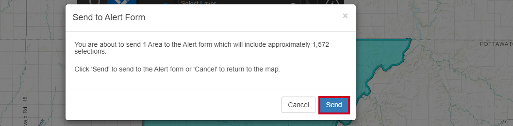 Send to alert form button.