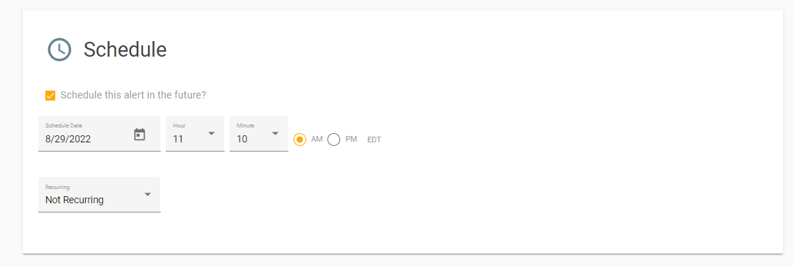 schedule alert