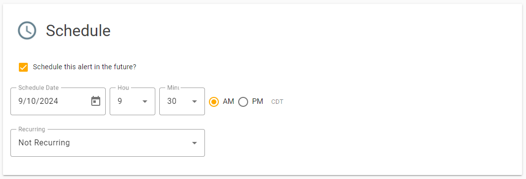 schedule alert